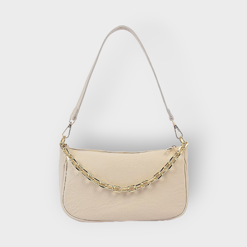 Genuine leather beige bag...