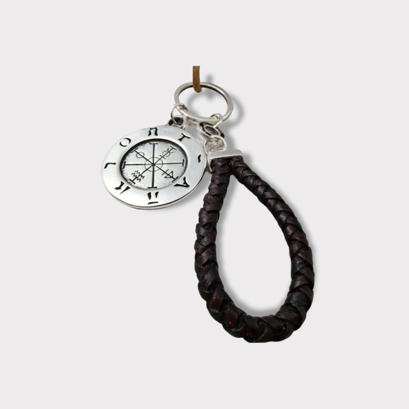 Men's Leather Keyring Wind...